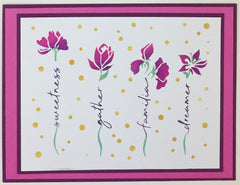 TCW6018 Word Flowers Layered A2 Stencil