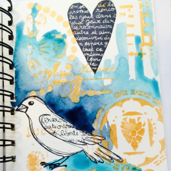 ART BY MARLENE, combining TCW stencils and stamps