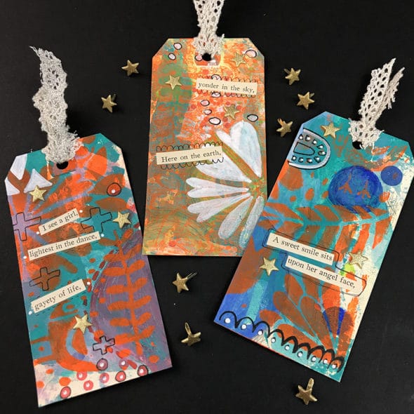 Finished Happy Mail Tags by Artist Tori Weyers