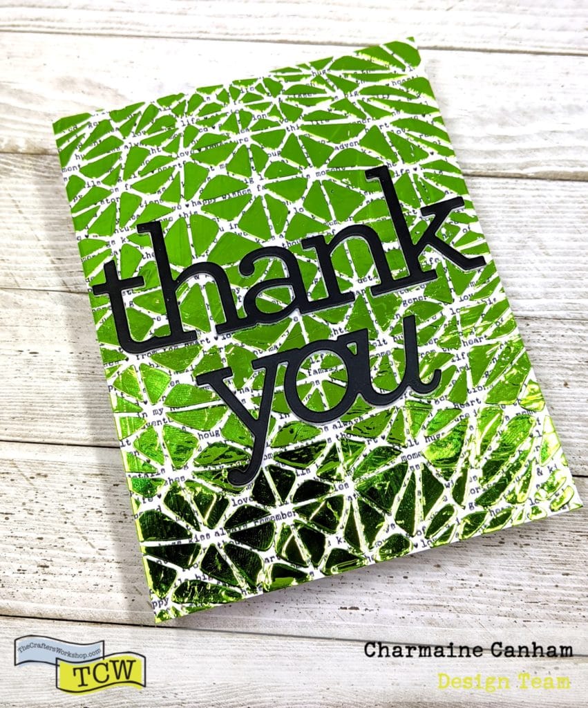 Thank you foiled card made with TCW 901S