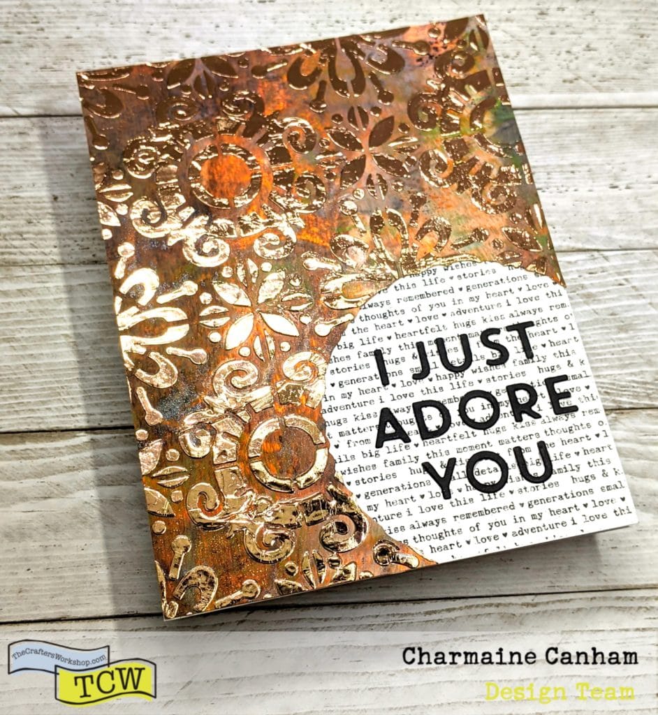 I just adore you card made with a stencil and foil