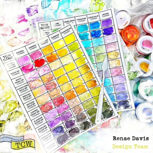 Stencil Butter Color Swatching Chart with Modeling Paste by Renae Davis
